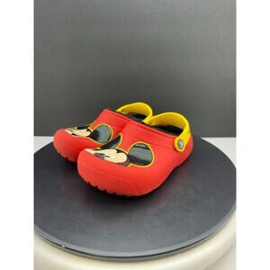 Crocs Mickey Mouse Kids Size C10 Fleece Fur Lined Slip On Clogs Sandals Shoes